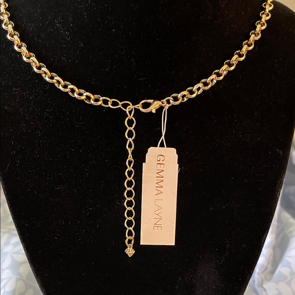 NWT Gemma Layne Gold Pendant Necklace with Charms- Pearl and evil eye - Picture 3 of 4